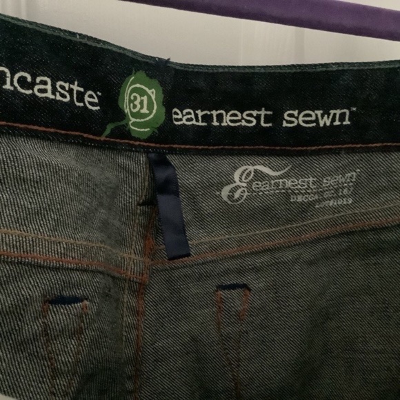 Earnest Sewn Blue Organic Straight Leg Denim Jeans Size 31 NEW WITHOUT TAGS - Picture 10 of 13